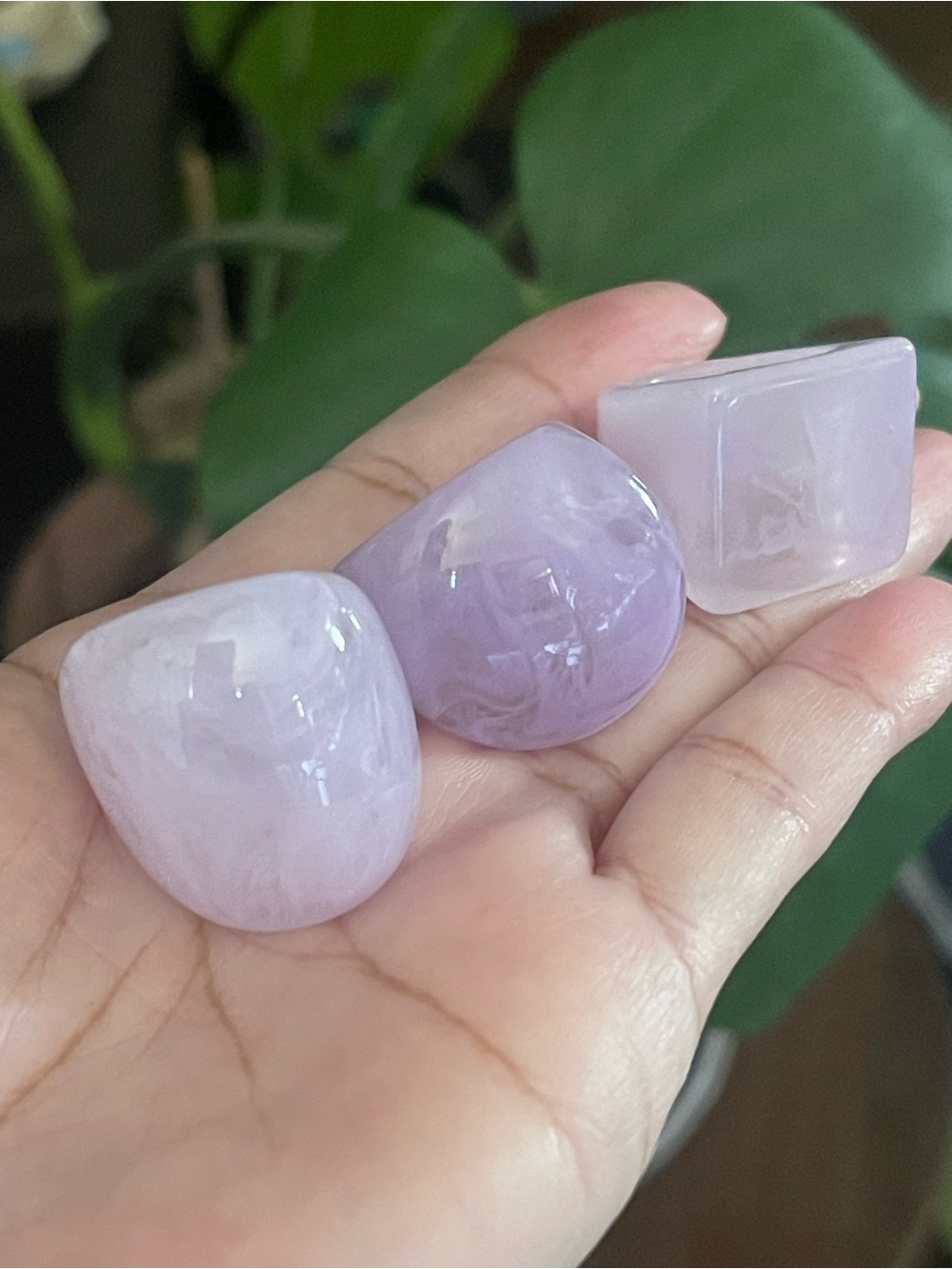 Lavender Chalcedony Gemstone Ring Set - Women Jewelry